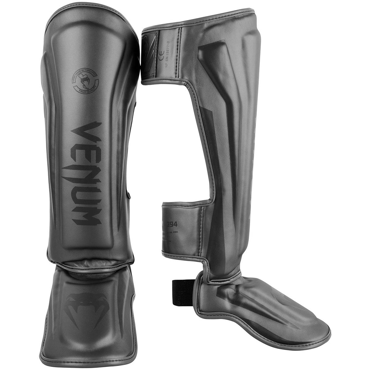 Venum Elite Lightweight Standup Protective MMA Shin Guards - Gray/Gray - Forza Sports