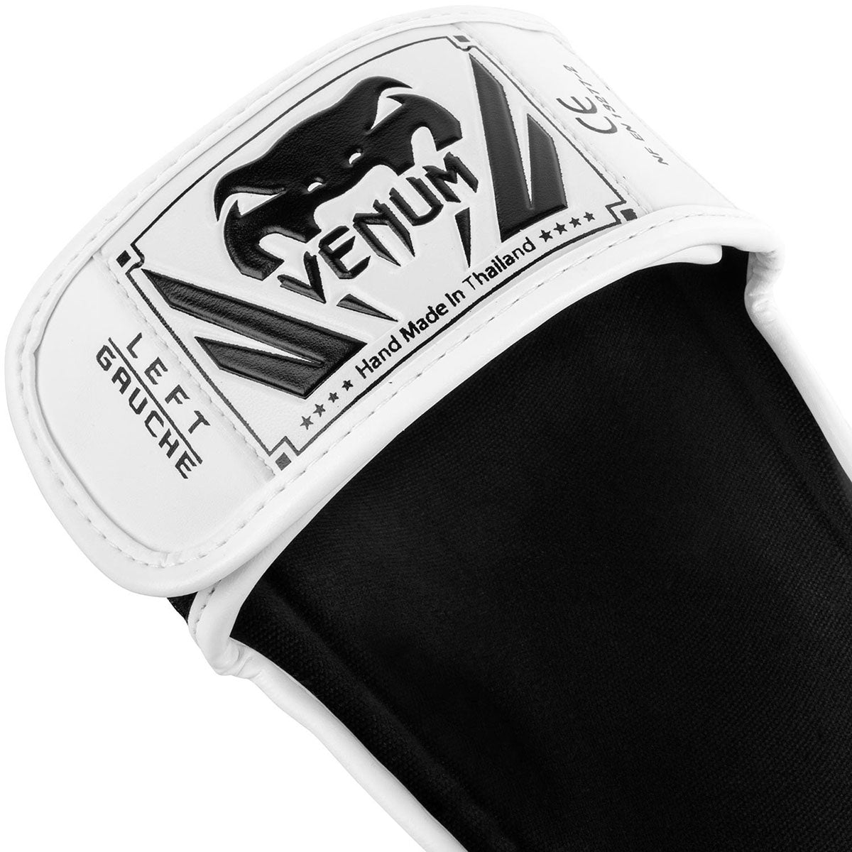 Venum Elite Lightweight Standup Protective MMA Shin Guards - White/Black - Forza Sports