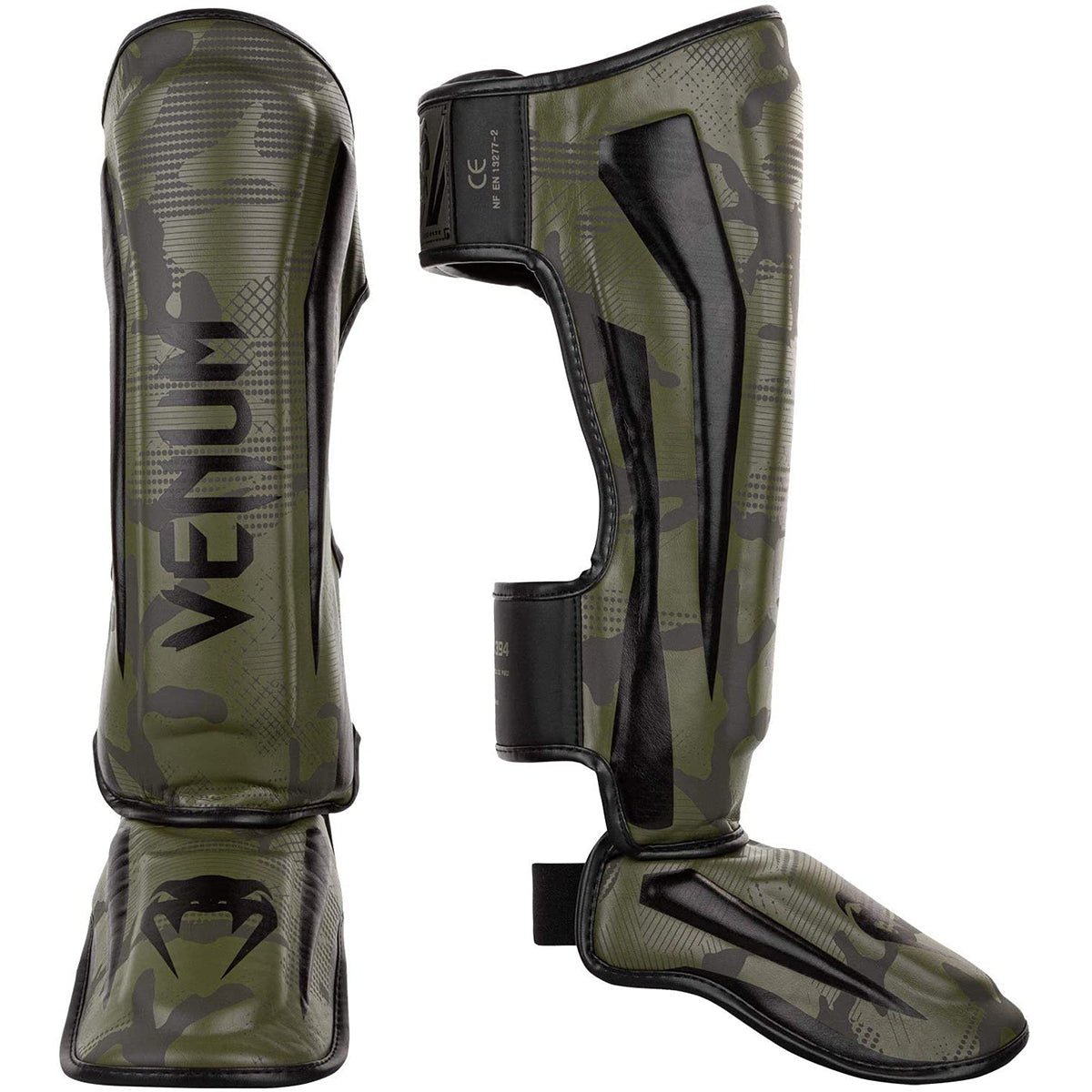 Venum Elite Protective MMA Shin Instep Guards - Khaki/Camo - Forza Sports