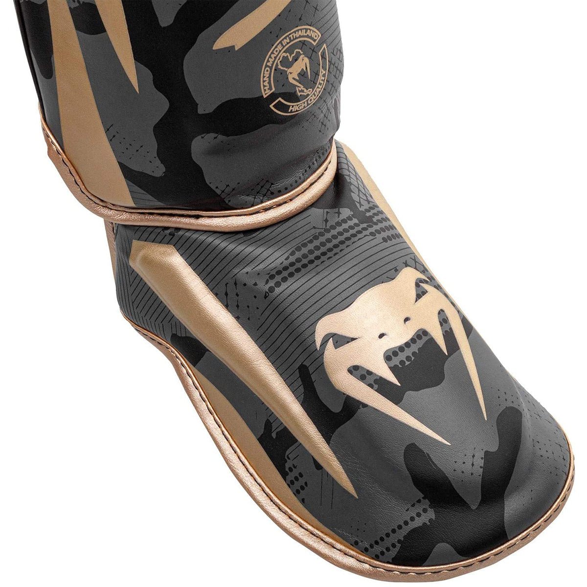 Venum Elite Protective MMA Shin Instep Guards - Dark Camo/Gold - Forza Sports