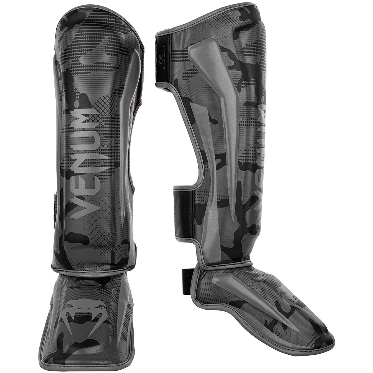 Venum Elite Protective MMA Shin Instep Guards - Black/Dark Camo - Forza Sports