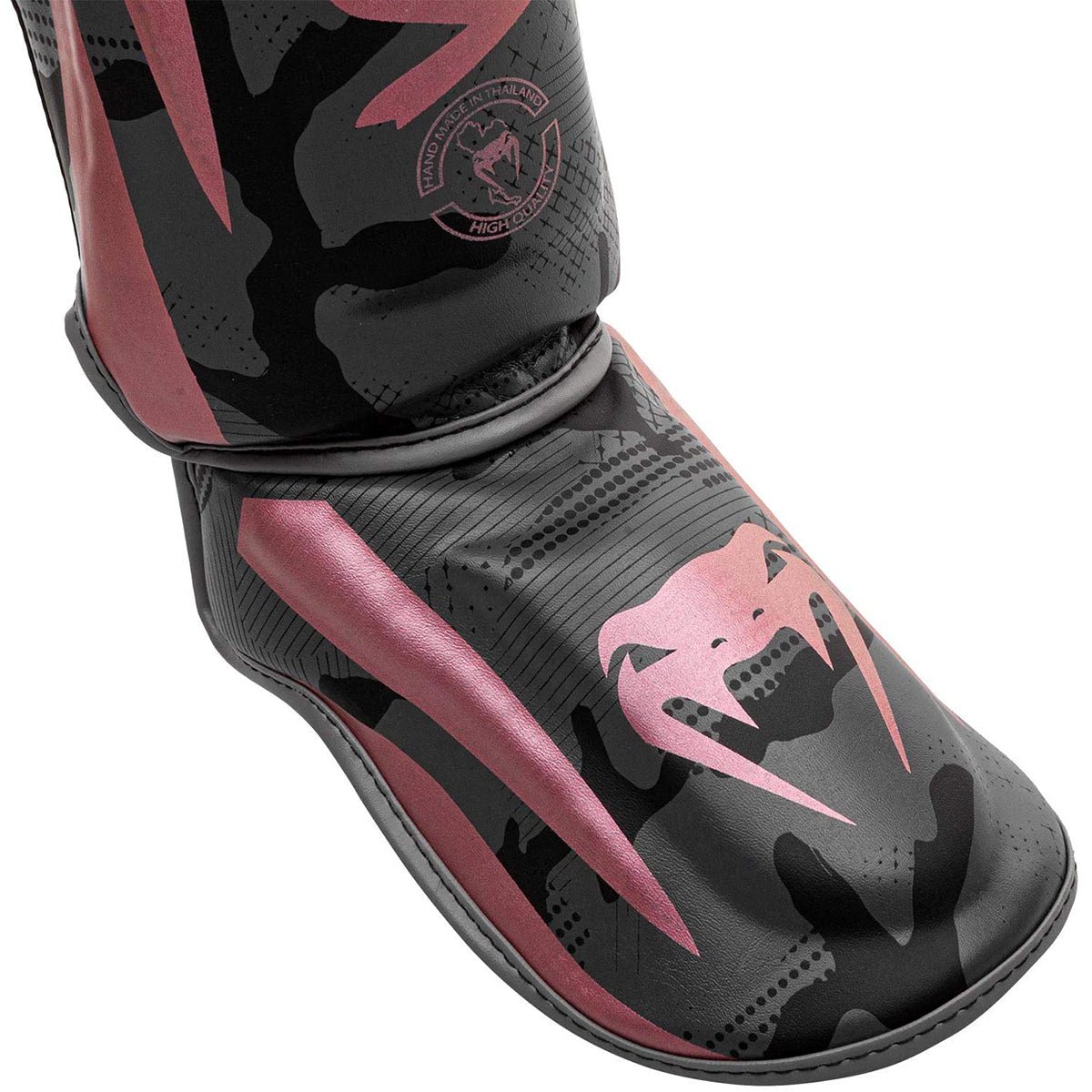 Venum Elite Protective MMA Shin Instep Guards - Black/Pink/Gold - Forza Sports