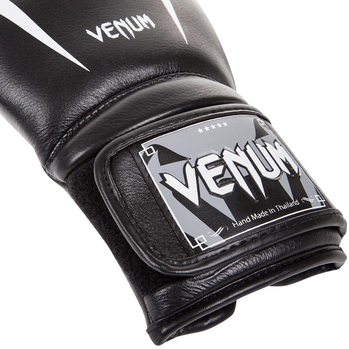 Venum Giant 3.0 Nappa Leather Hook and Loop Boxing Gloves - Black/White - Forza Sports