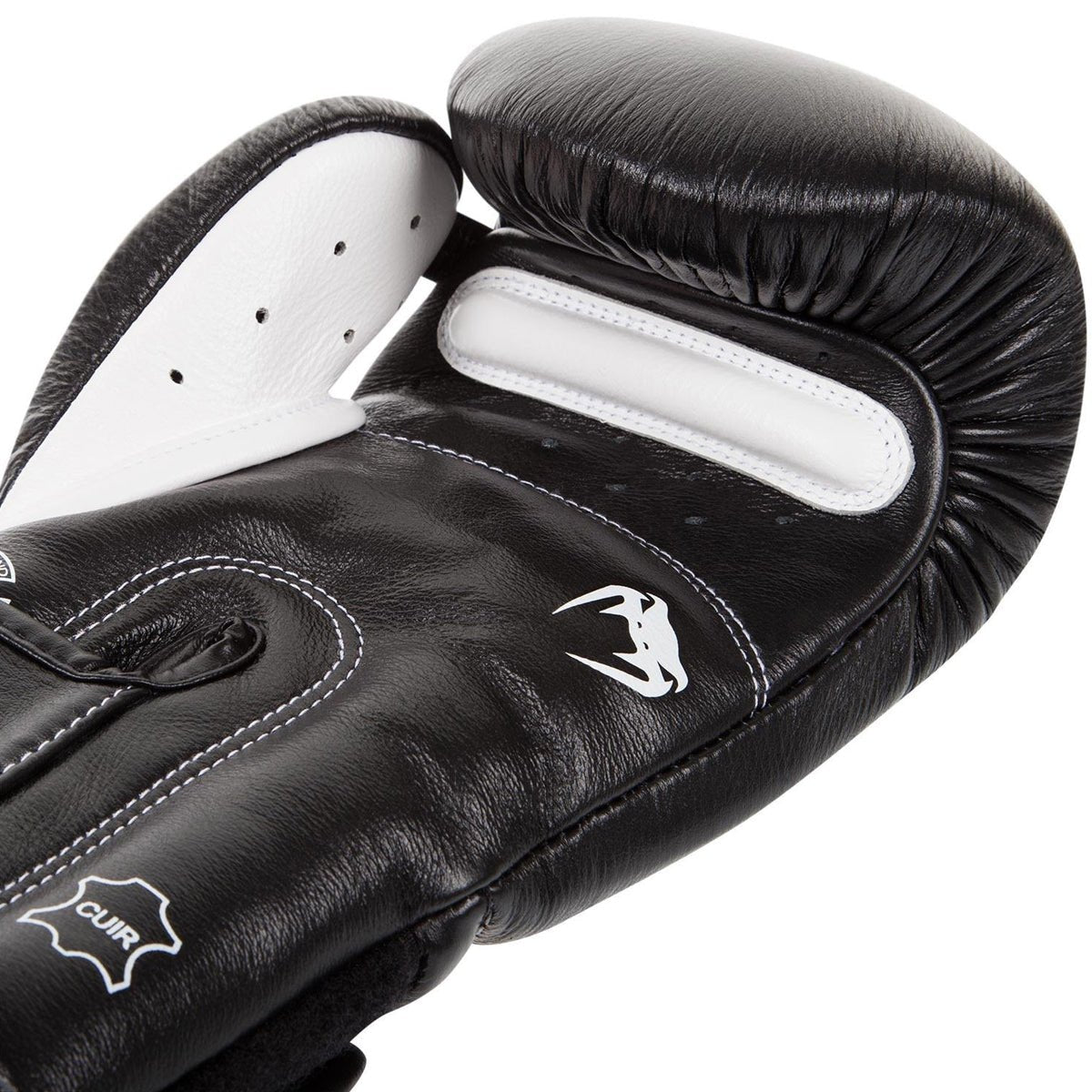 Venum Giant 3.0 Nappa Leather Hook and Loop Boxing Gloves - Black/White - Forza Sports