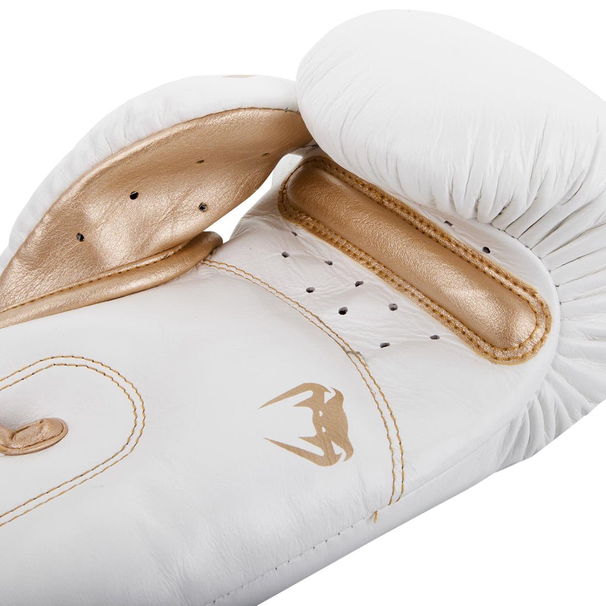 Venum Giant 3.0 Nappa Leather Hook and Loop Training Boxing Gloves - White/Gold - Forza Sports