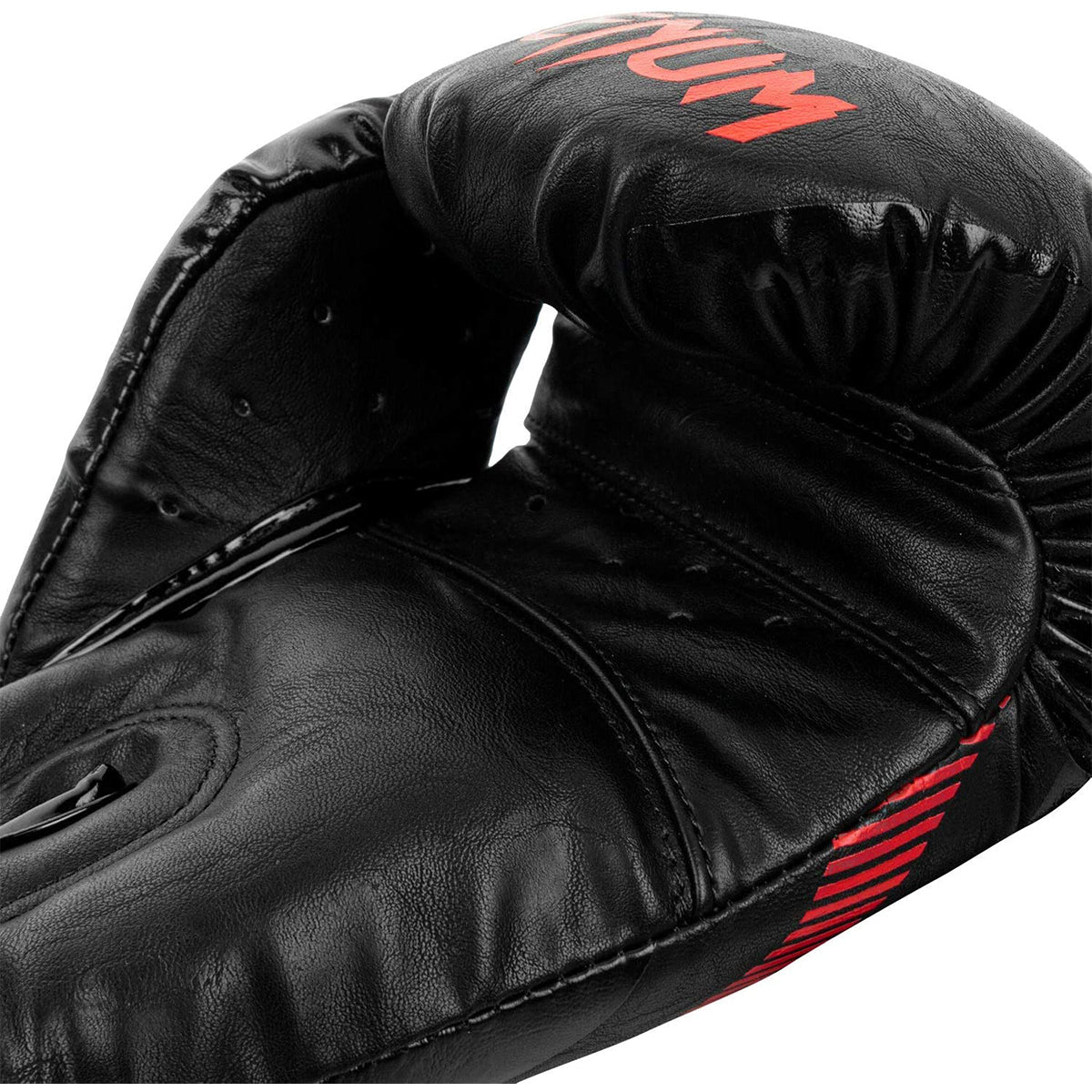 Venum Impact Hook and Loop Boxing Gloves - Black/Red - Forza Sports