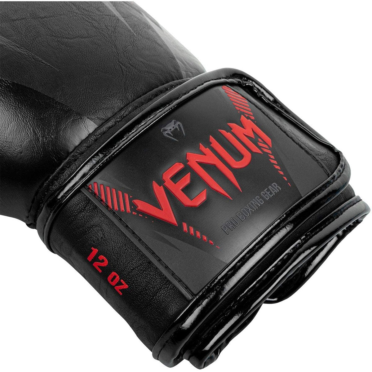Venum Impact Hook and Loop Boxing Gloves - Black/Red - Forza Sports