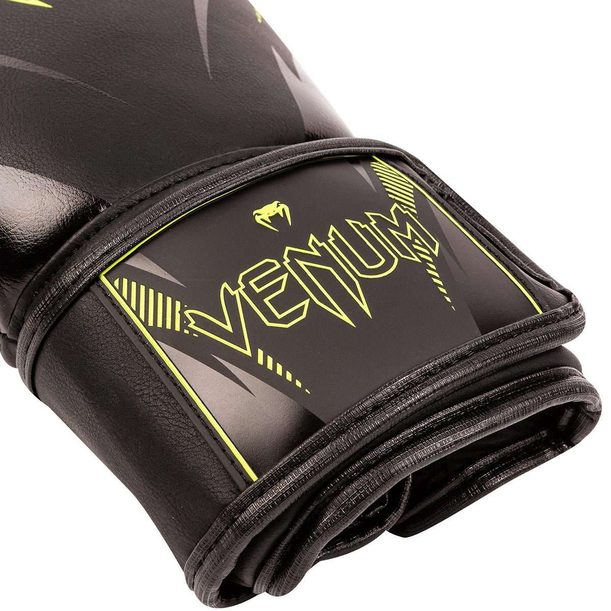 Venum Impact Hook and Loop Boxing Gloves - Black/Neo Yellow - Forza Sports