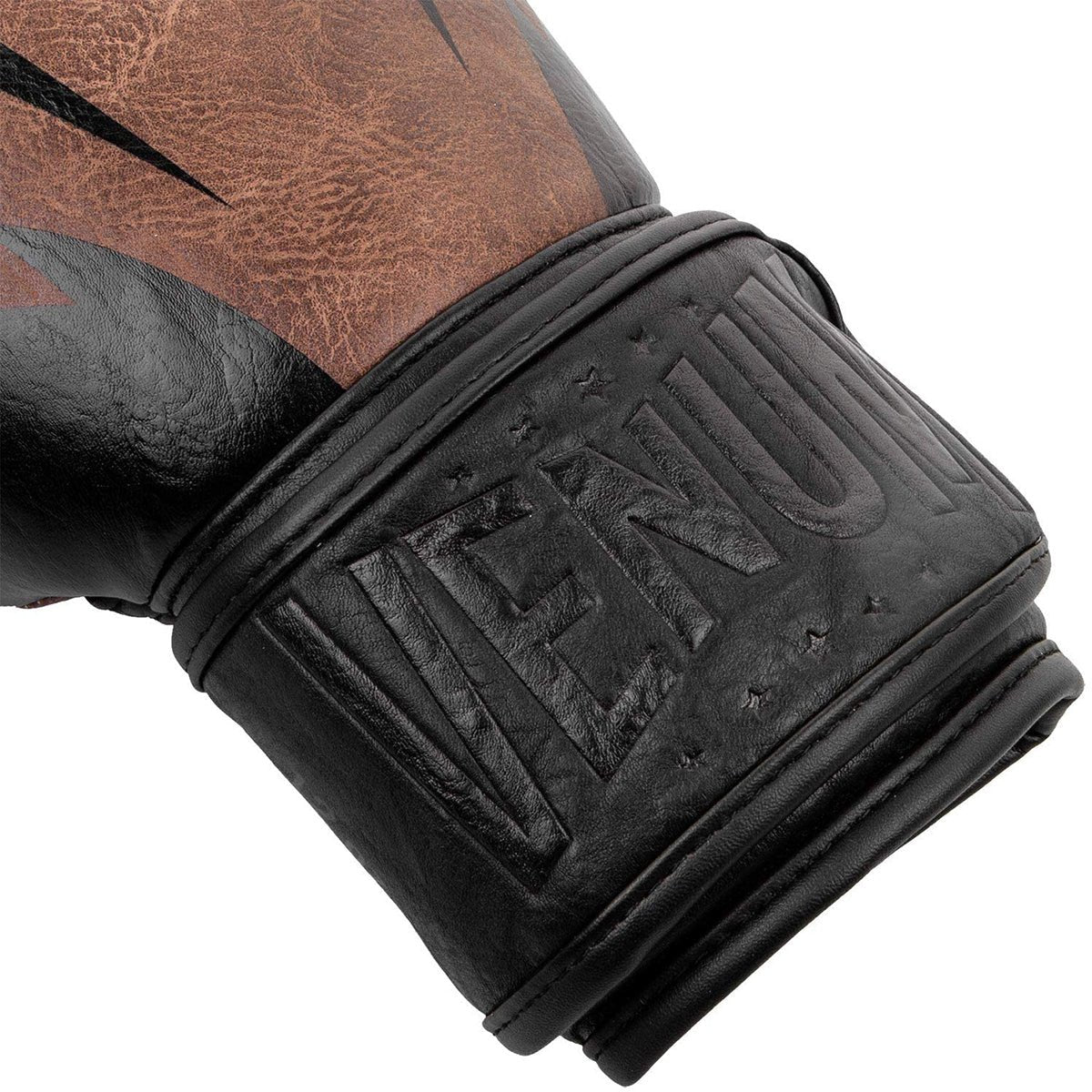 Venum Impact Hook and Loop Boxing Gloves - Black/Brown - Forza Sports