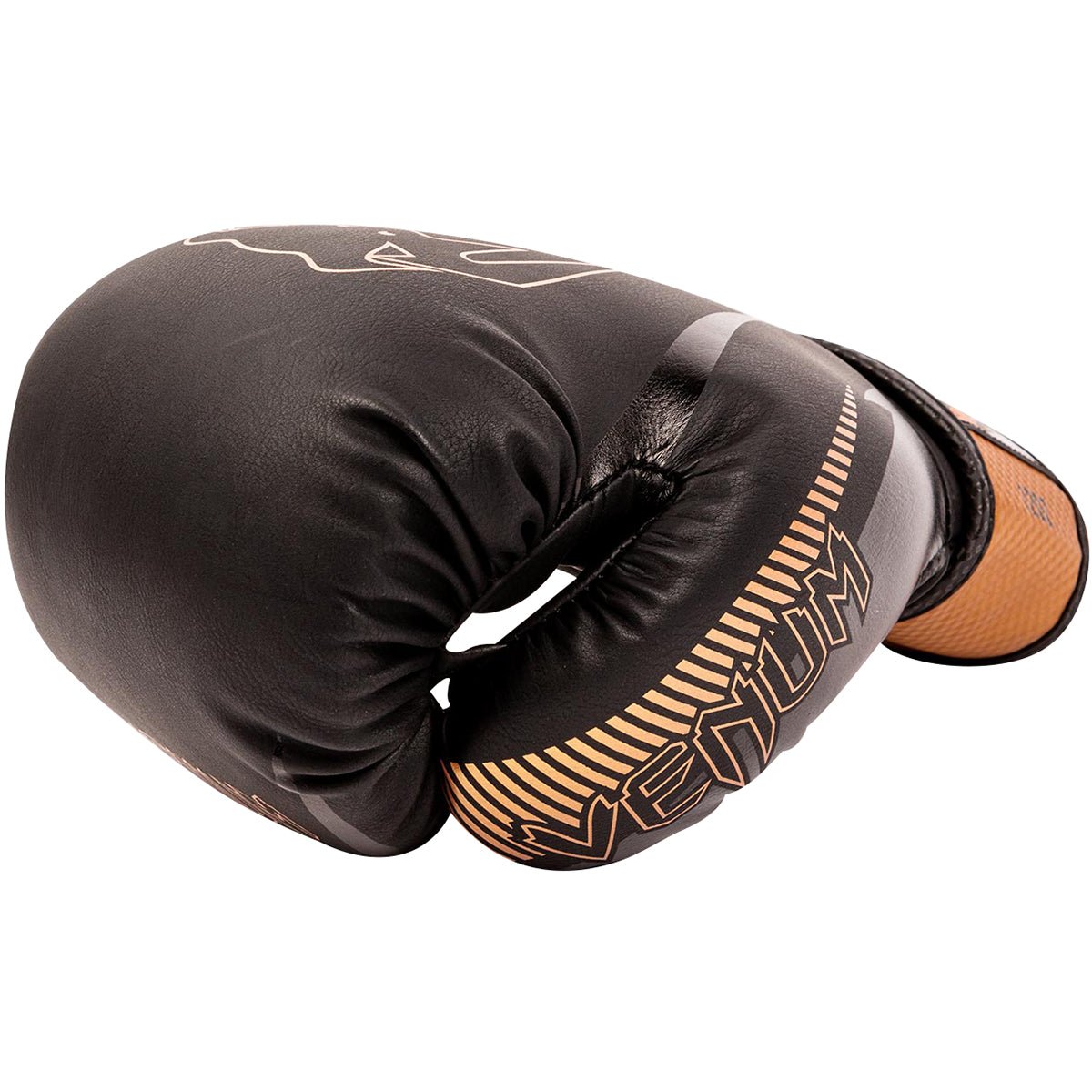 Venum Impact Hook and Loop Boxing Gloves - Black/Bronze - Forza Sports