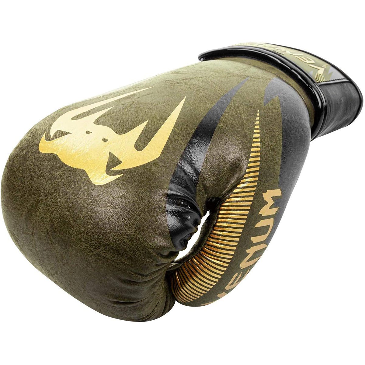 Venum Impact Hook and Loop Boxing Gloves - Khaki/Gold - Forza Sports