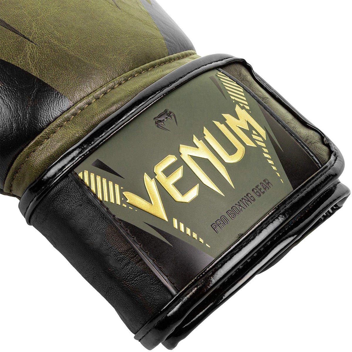 Venum Impact Hook and Loop Boxing Gloves - Khaki/Gold - Forza Sports