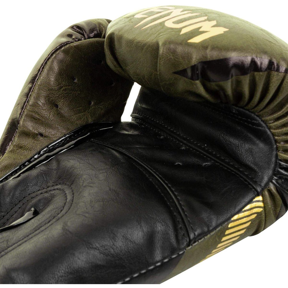Venum Impact Hook and Loop Boxing Gloves - Khaki/Gold - Forza Sports