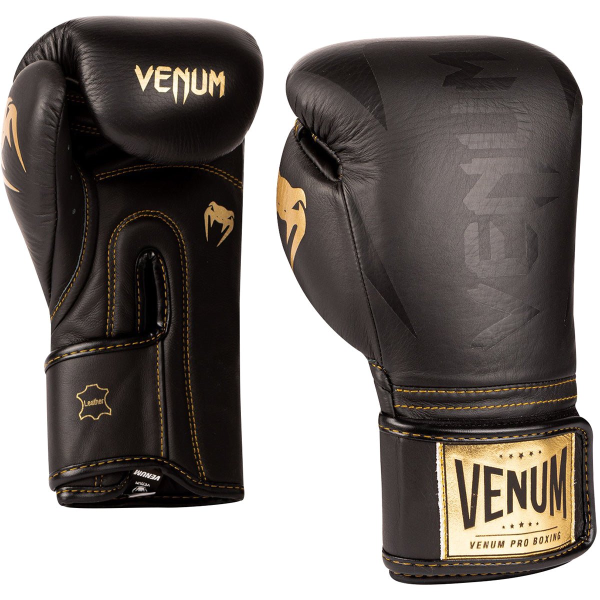 Venum Hammer Pro Hook and Loop Boxing Gloves - Black/Gold - Forza Sports
