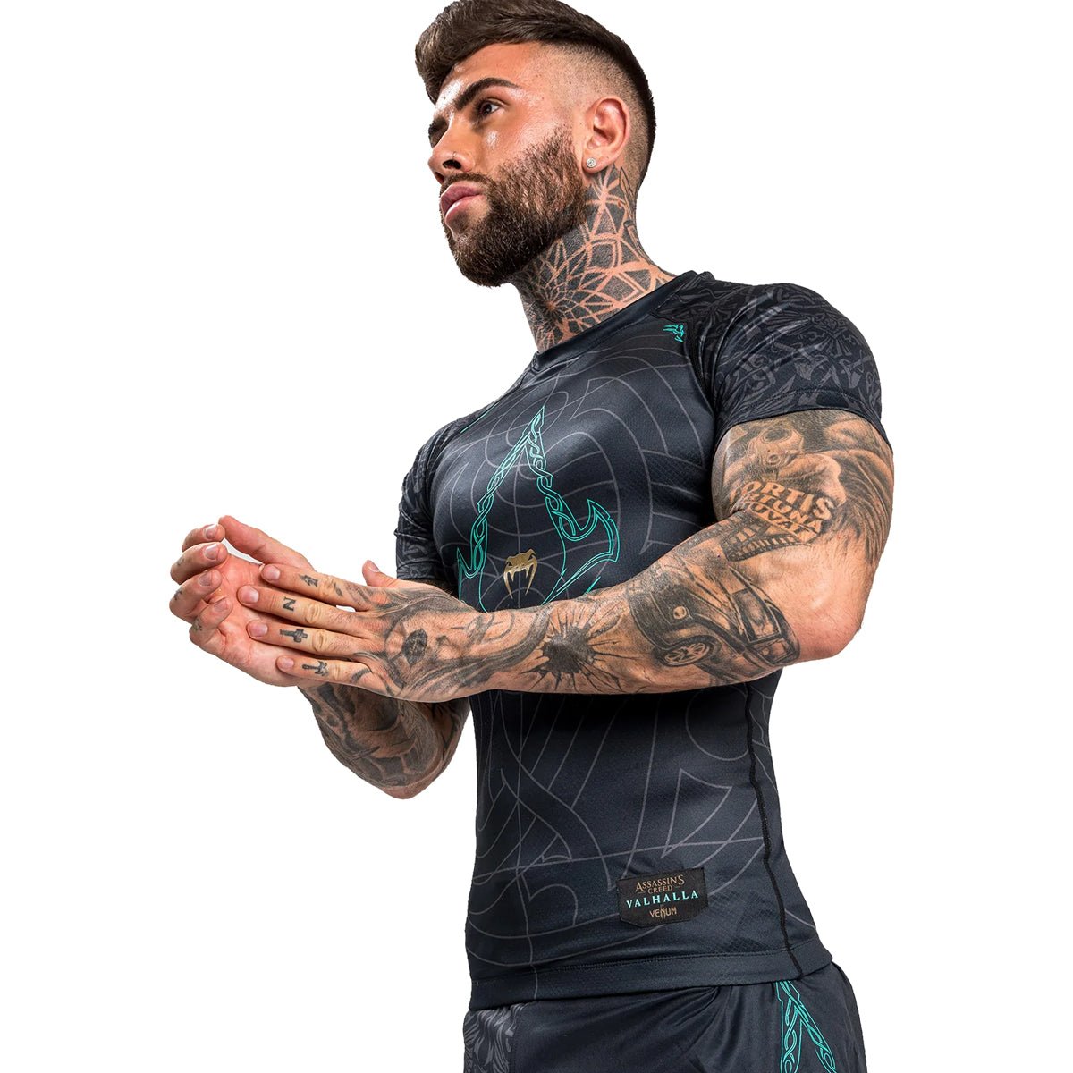 Venum Assassin's Creed Reloaded Short Sleeve Rashguard - Black - Forza Sports