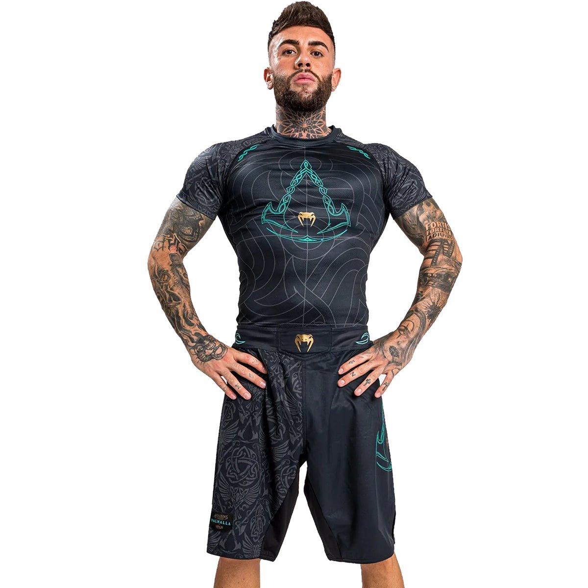 Venum Assassin's Creed Reloaded Short Sleeve Rashguard - Black - Forza Sports