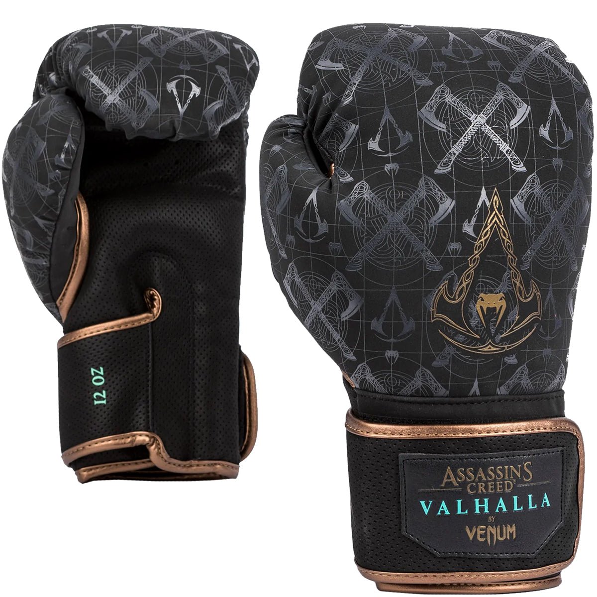 Venum Assassin's Creed Reloaded Hook and Loop Boxing Gloves - Black - Forza Sports
