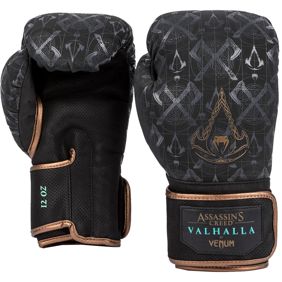 Venum Assassin's Creed Reloaded Hook and Loop Boxing Gloves - Black - Forza Sports