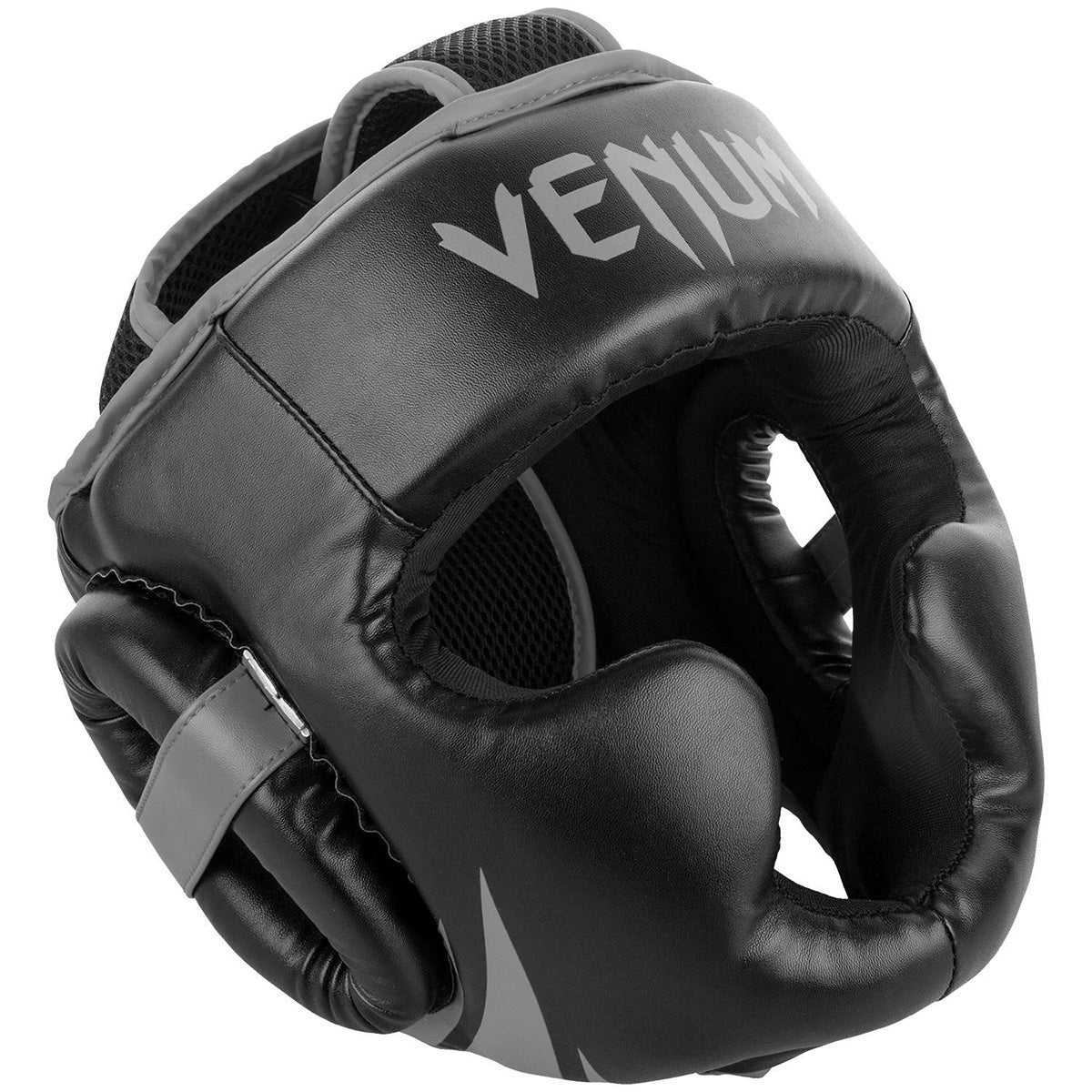 Venum Challenger 2.0 Skintex Leather MMA Training Headgear - Black/Gray - Forza Sports