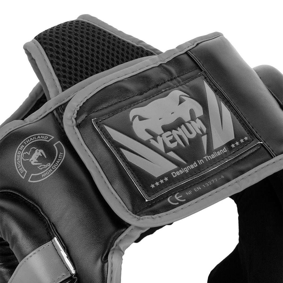 Venum Challenger 2.0 Skintex Leather MMA Training Headgear - Black/Gray - Forza Sports