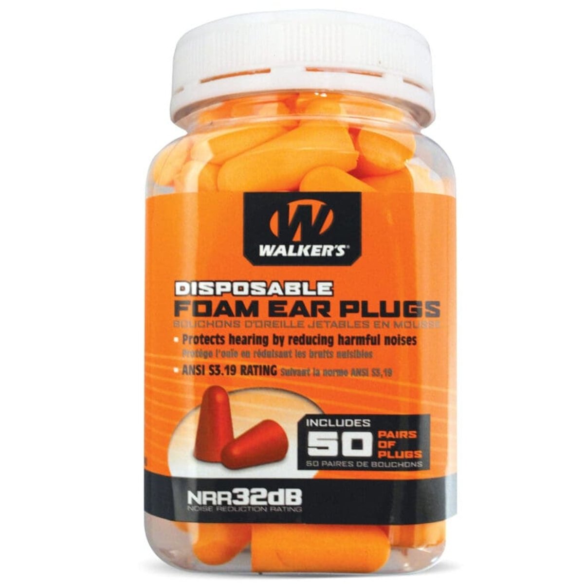Walker's - Foam Ear Plugs - 50 Pair Jar - Forza Sports