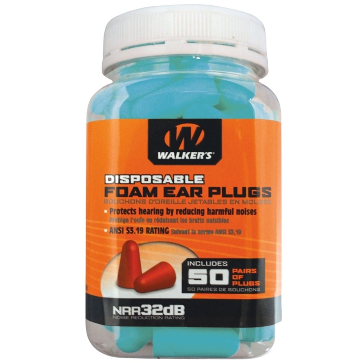 Walker's - Foam Ear Plugs - 50 Pair Jar - Forza Sports