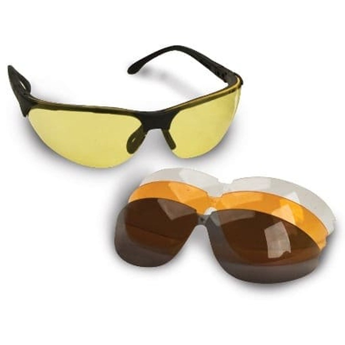 Walker's Sport Glasses w/4 Interchangeable Lenses - Clear/Amber/Yellow/Smoke Grey - Forza Sports