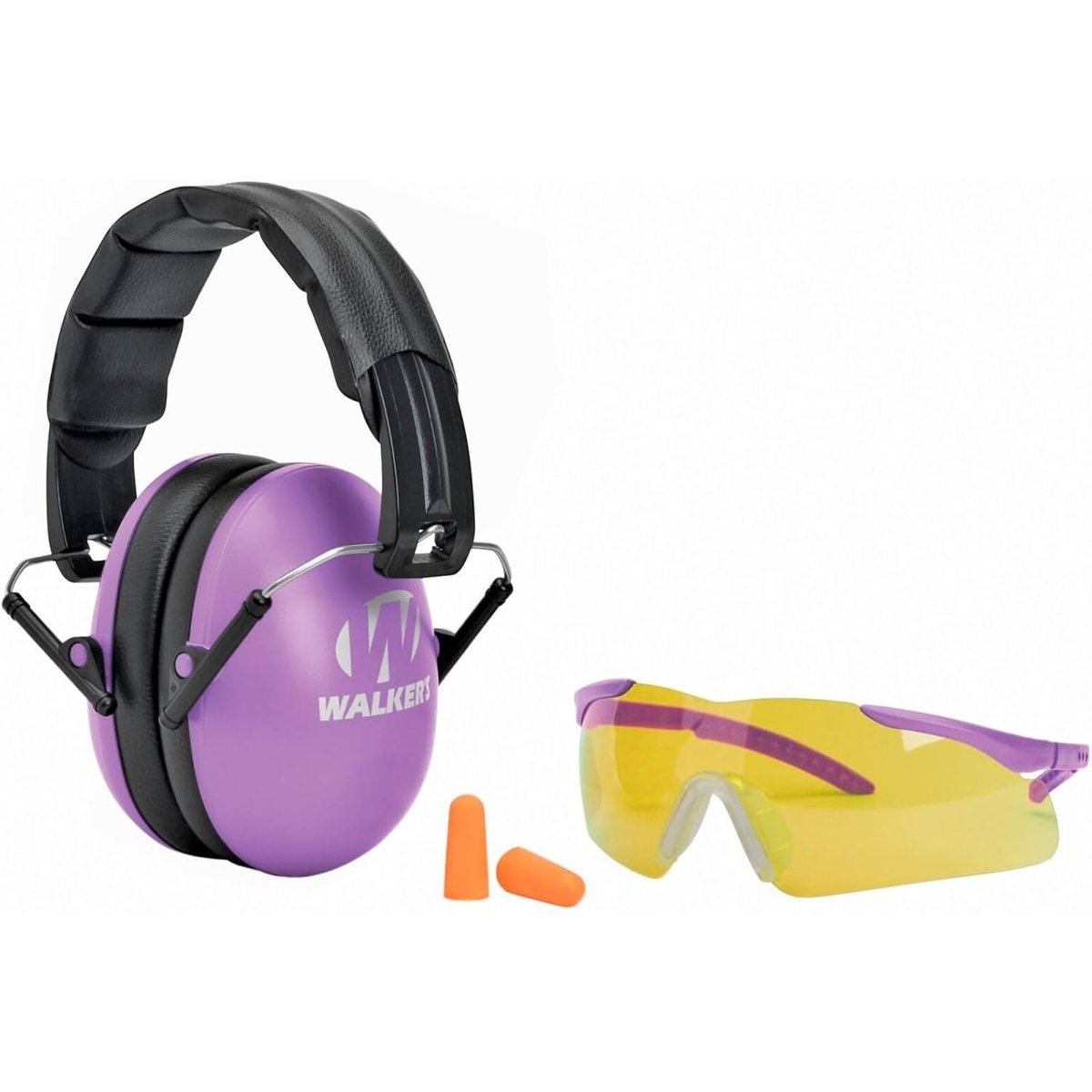 Walker's Youth and Women Combo Kit, Passive Muffs, Sport Glasses and Foam Tips - Forza Sports