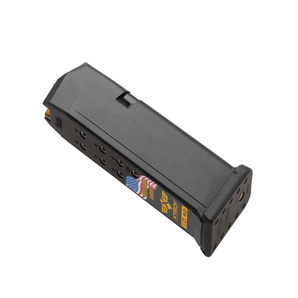 XTech Tactical MAG19 - 10, 9mm 10 - Round Magazine for GLOCK 19, Freedom Ed. XT30321 - Forza Sports