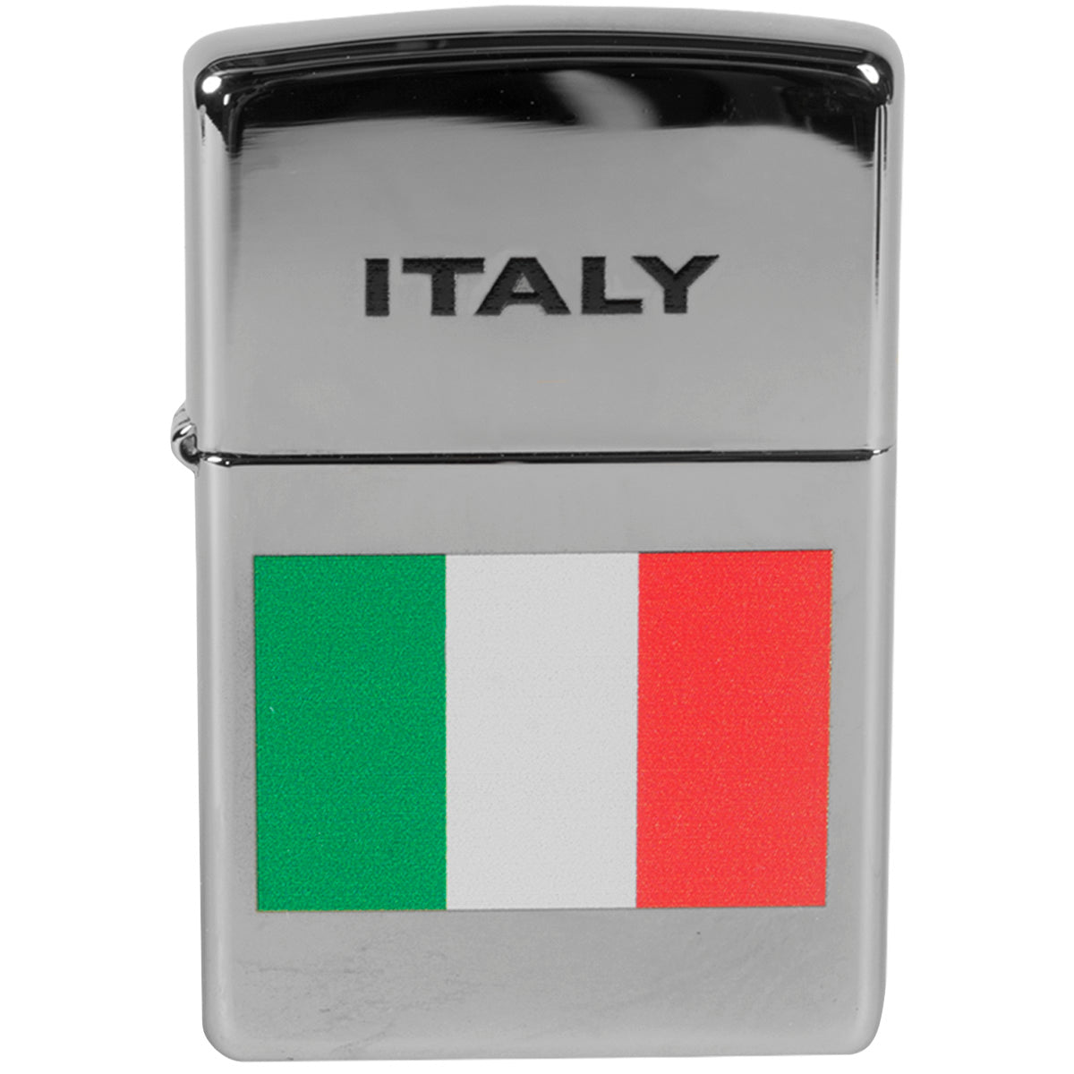 Zippo Italian Flag High Polished Chrome Windproof Pocket Lighter Zippo