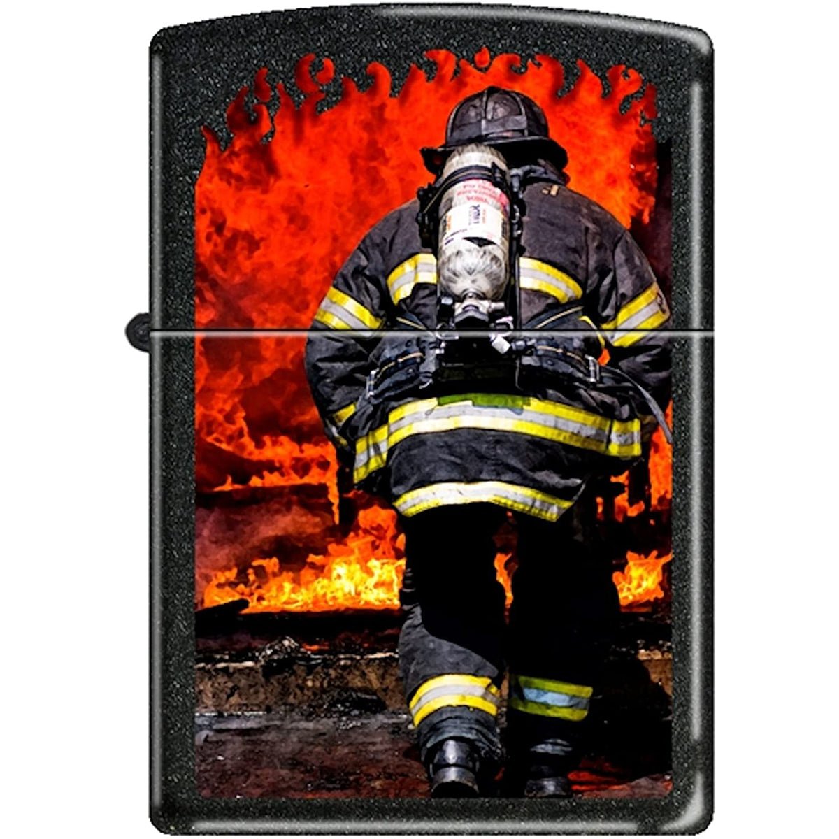 Zippo Firefighter Black Matte Pocket Lighter - Forza Sports