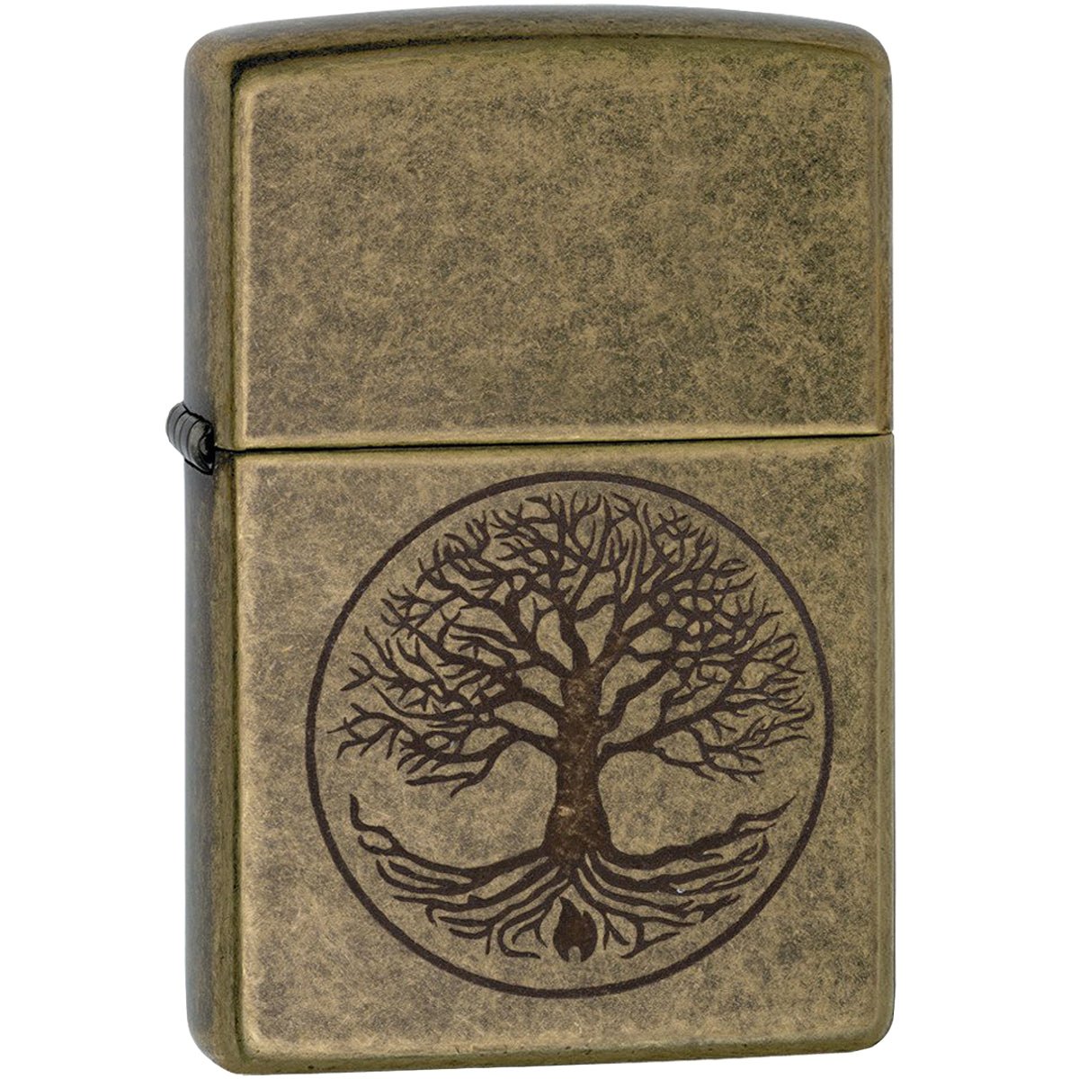 Zippo Tree of Lifee Antique Brass Windproof Pocket Lighter - Forza Sports