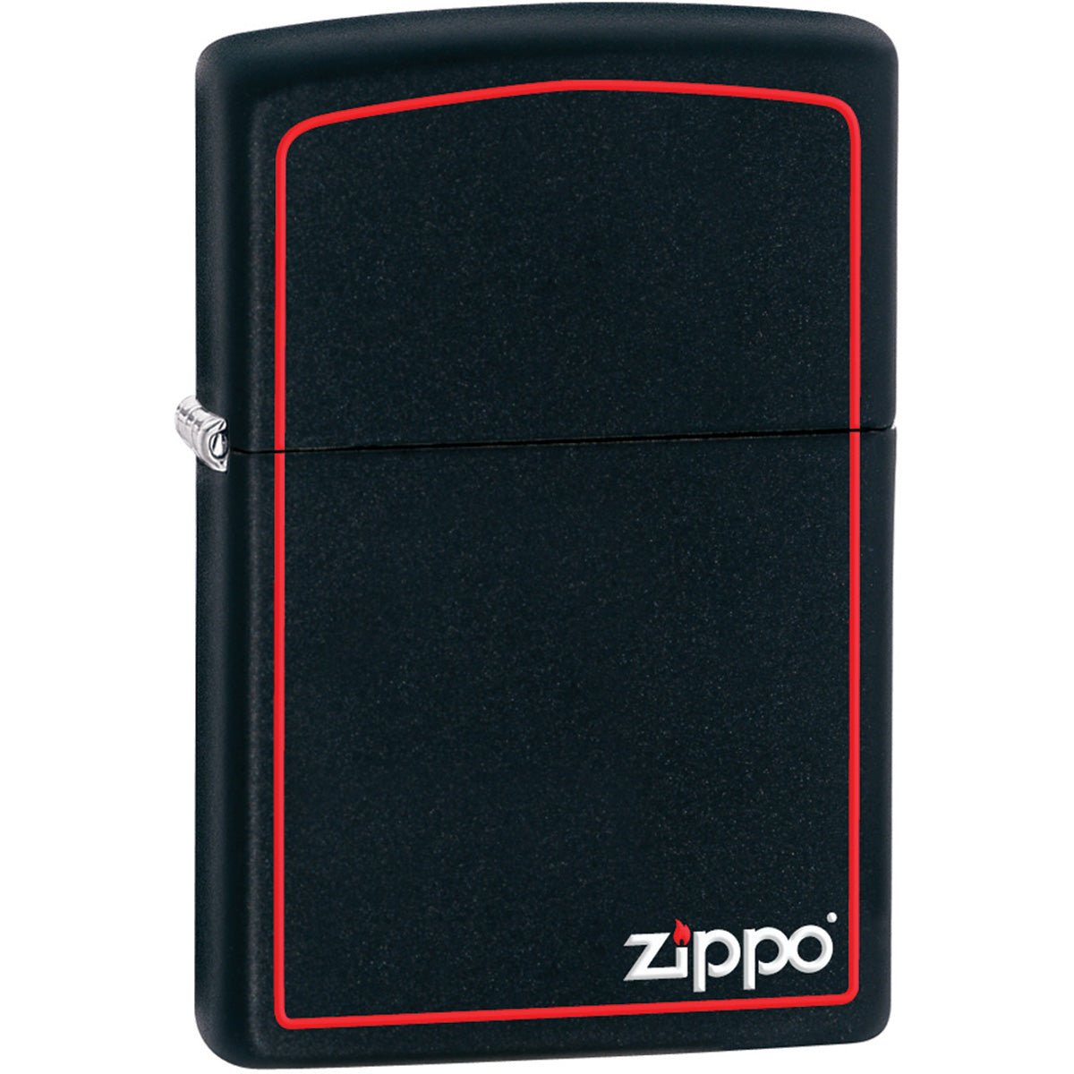 Zippo Black Matte Lighter with Border - Forza Sports