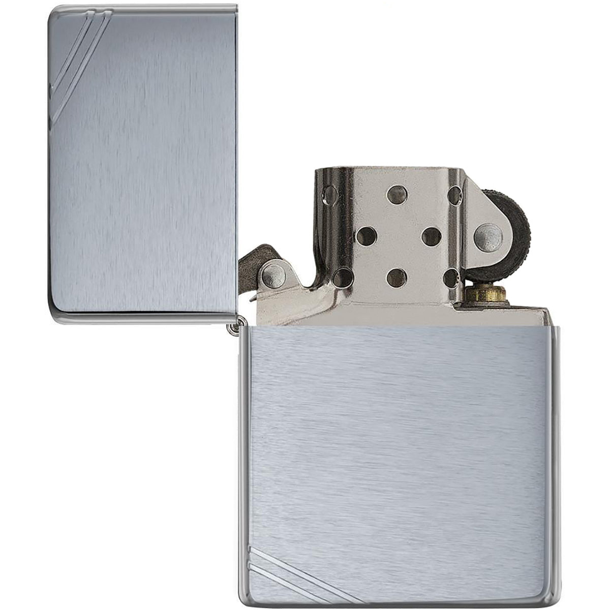 Zippo Vintage Brushed Chrome with Slashes Pocket Lighter - Forza Sports