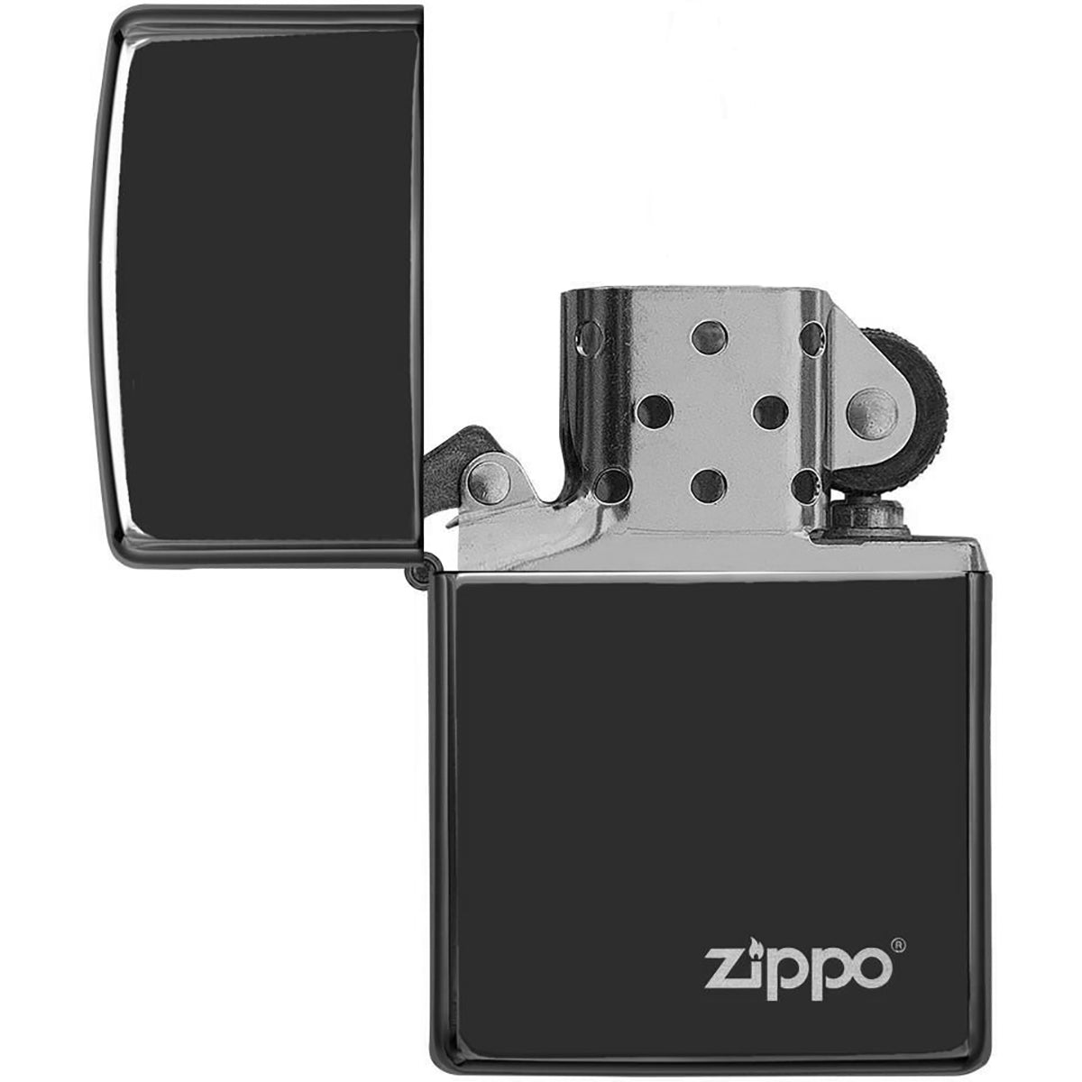 Zippo Ebony with Logo Pocket Lighter - Forza Sports