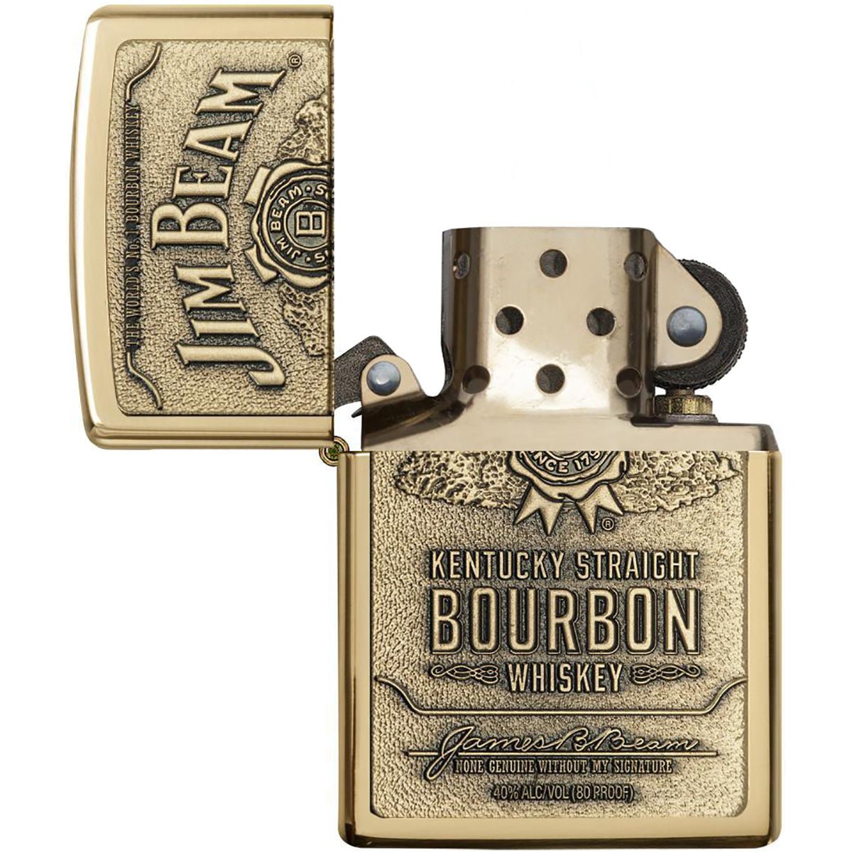 Zippo Jim Beam Brass Emblem Pocket Lighter - Forza Sports
