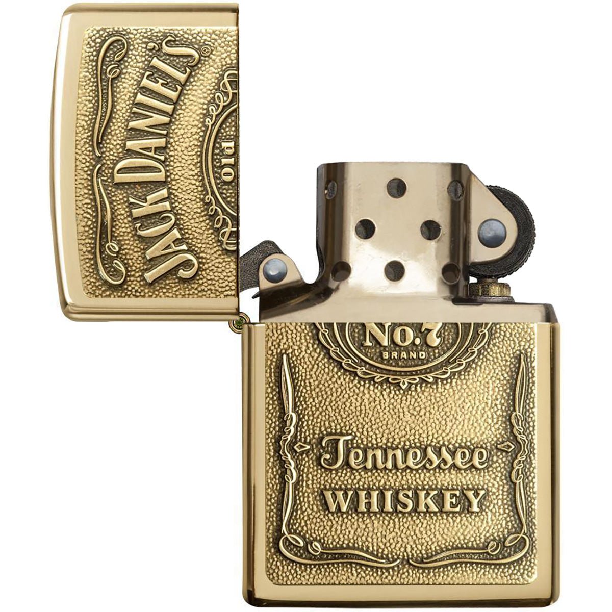 Zippo Jack Daniel's Label Brass Emblem Pocket Lighter - Forza Sports
