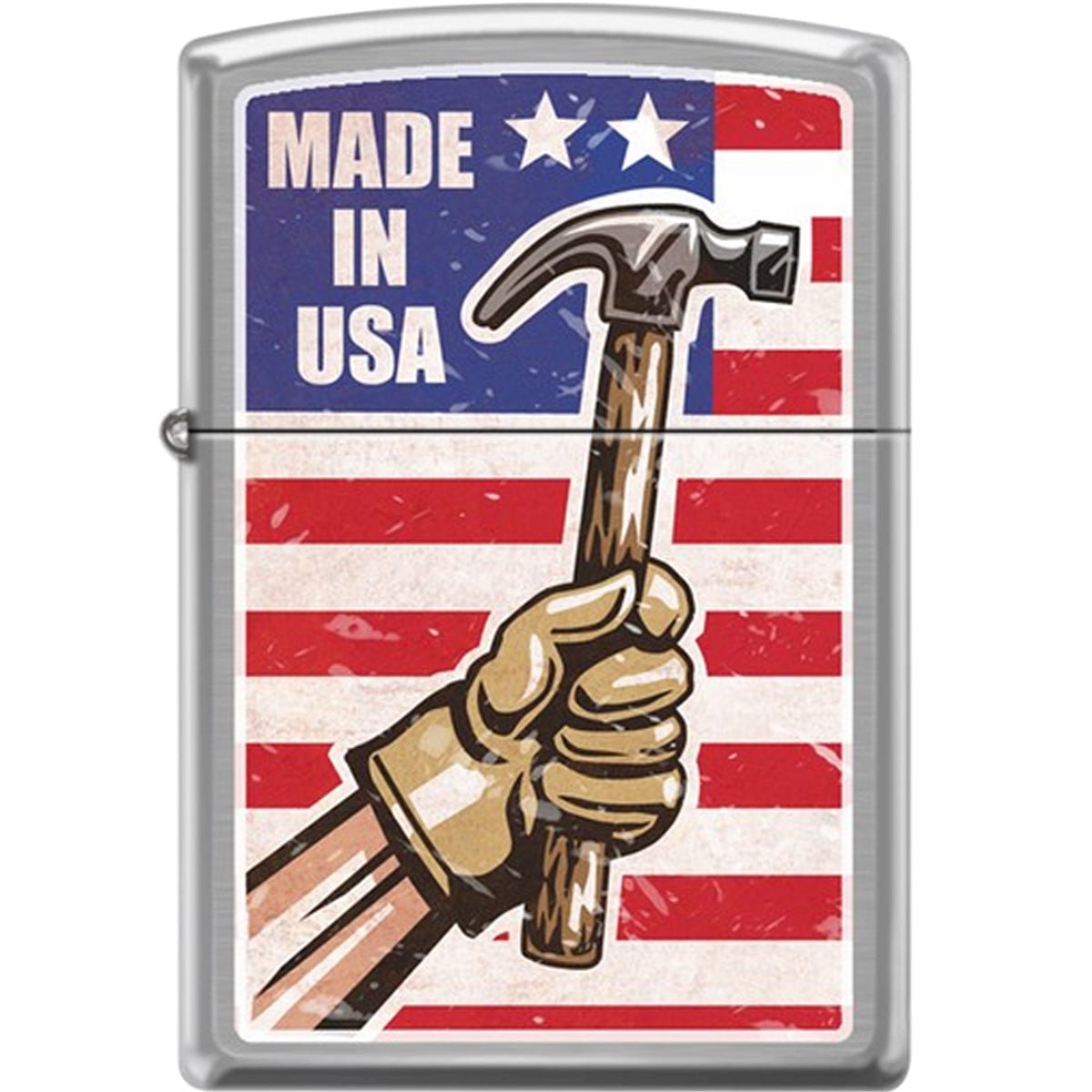 Zippo Made in USA Brushed Chrome Windproof Pocket Lighter - Forza Sports
