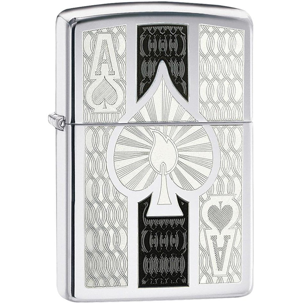 Zippo Ace of Spades High Polished Chrome Pocket Lighter - Forza Sports