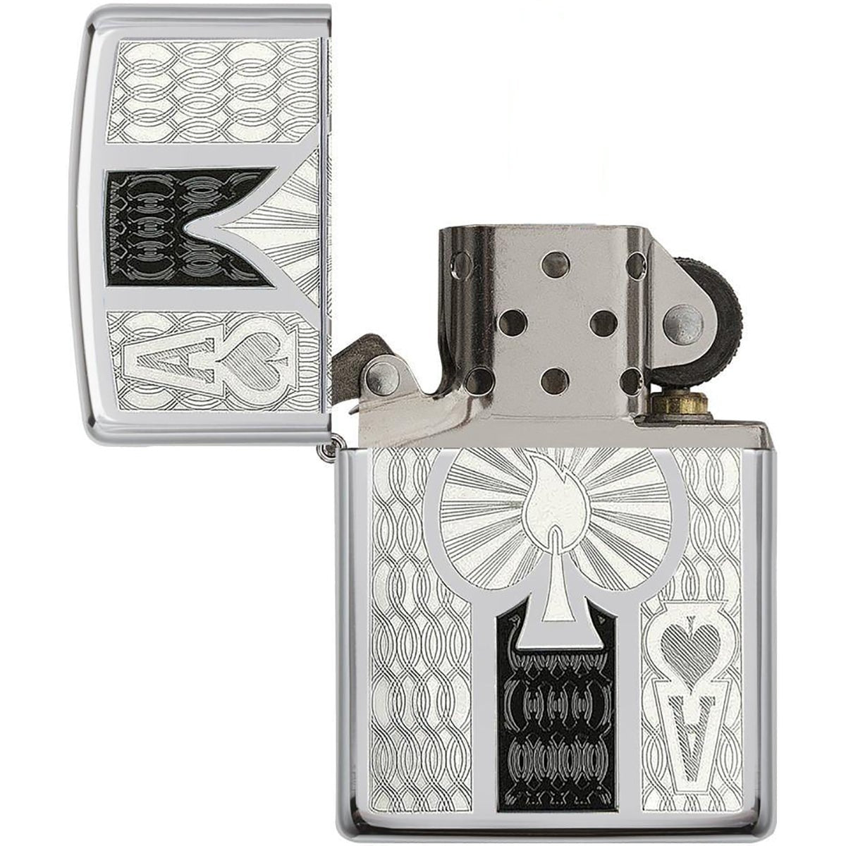Zippo Ace of Spades High Polished Chrome Pocket Lighter - Forza Sports