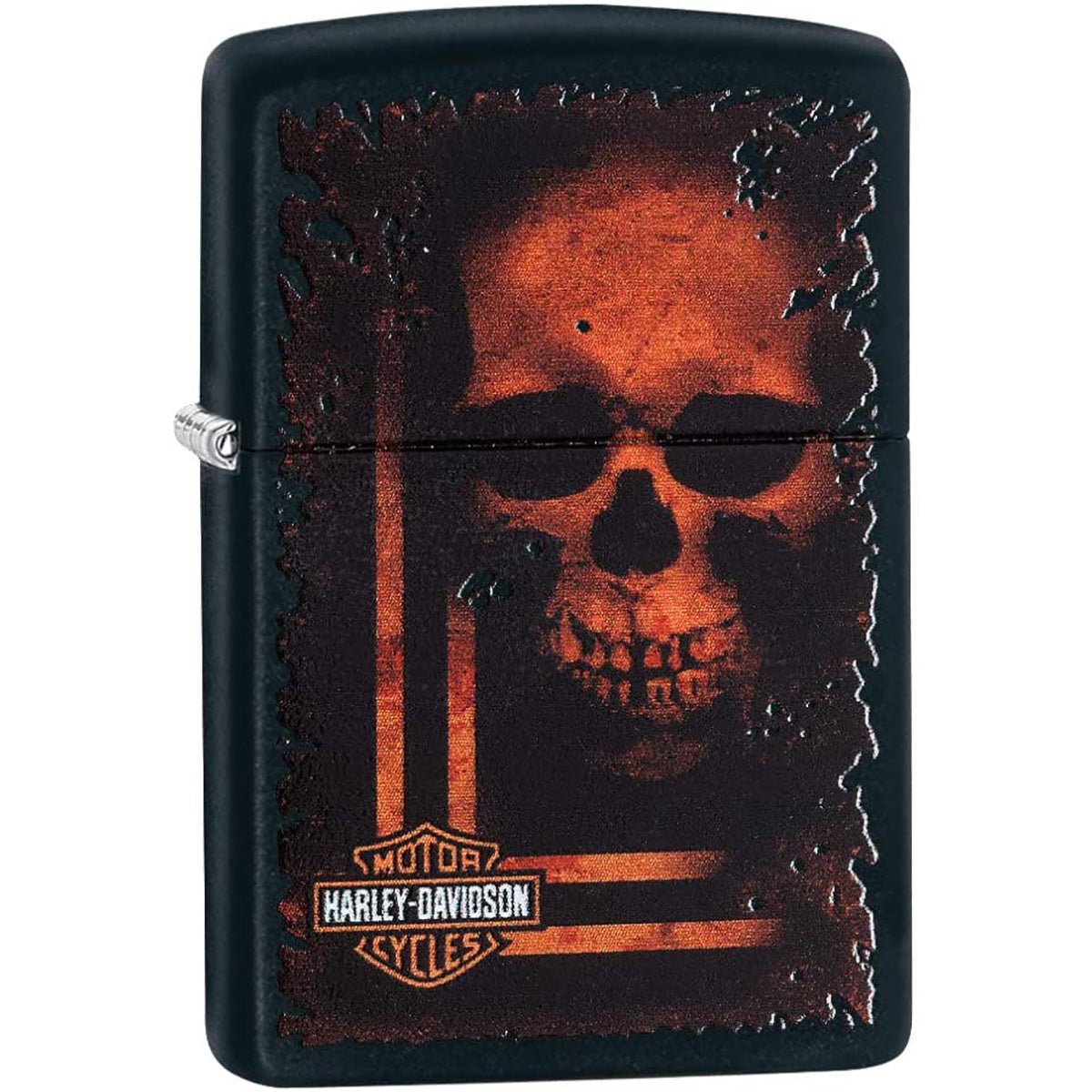 Zippo Harley - Davidson Orange Skull Refillable Windproof Lighter - Forza Sports