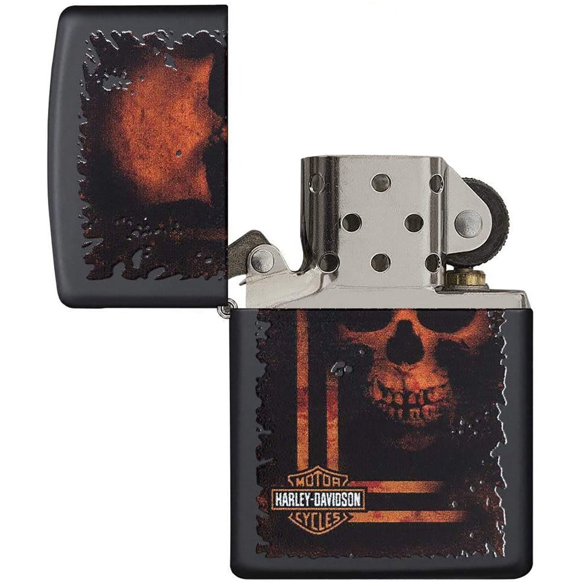 Zippo Harley - Davidson Orange Skull Refillable Windproof Lighter - Forza Sports