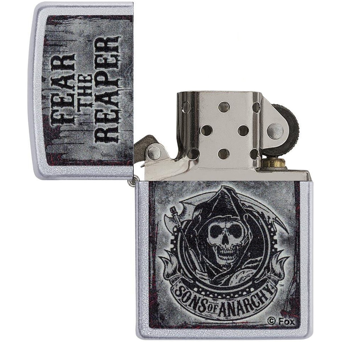 Zippo Sons of Anarchy Fear the Reaper Satin Chrome Pocket Lighter - Forza Sports