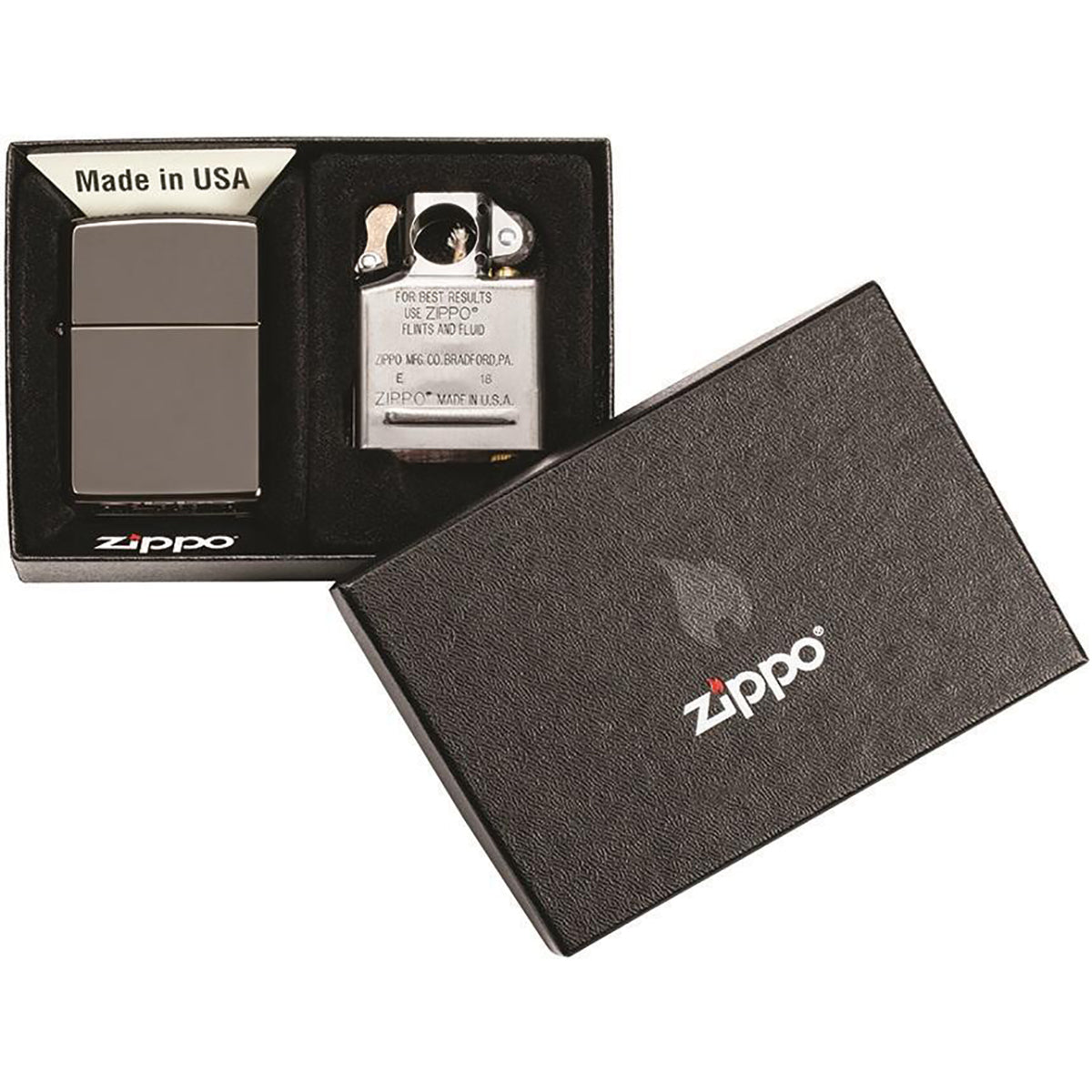 Zippo Black Ice Lighter and Pipe Insert Gift Set - Forza Sports