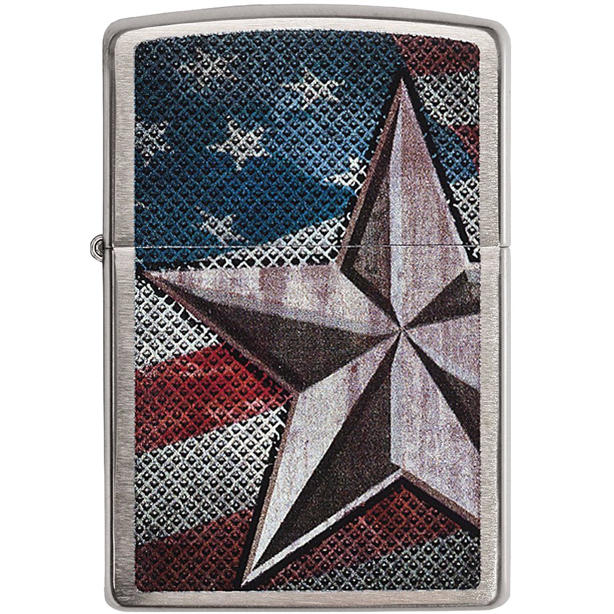 Zippo Retro Star Brushed Chrome Windproof Pocket Lighter - Forza Sports