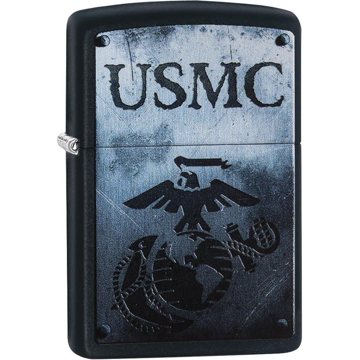 Zippo USMC Black Matte Pocket Lighter - Forza Sports