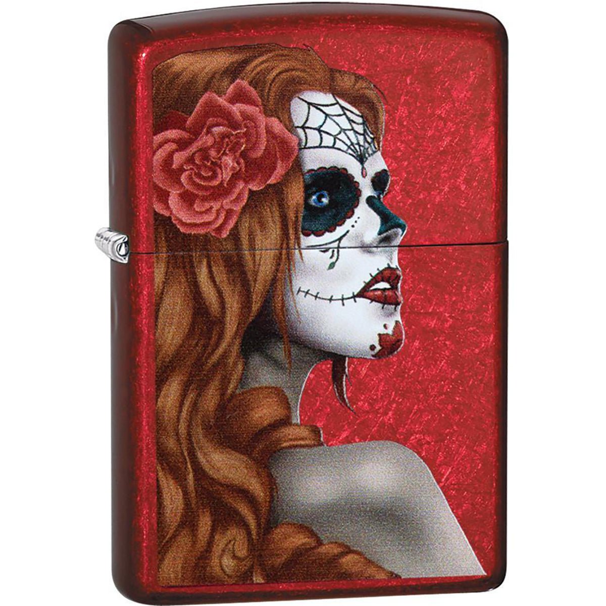 Zippo Day of The Dead Candy Apple Red Pocket Lighter - Forza Sports