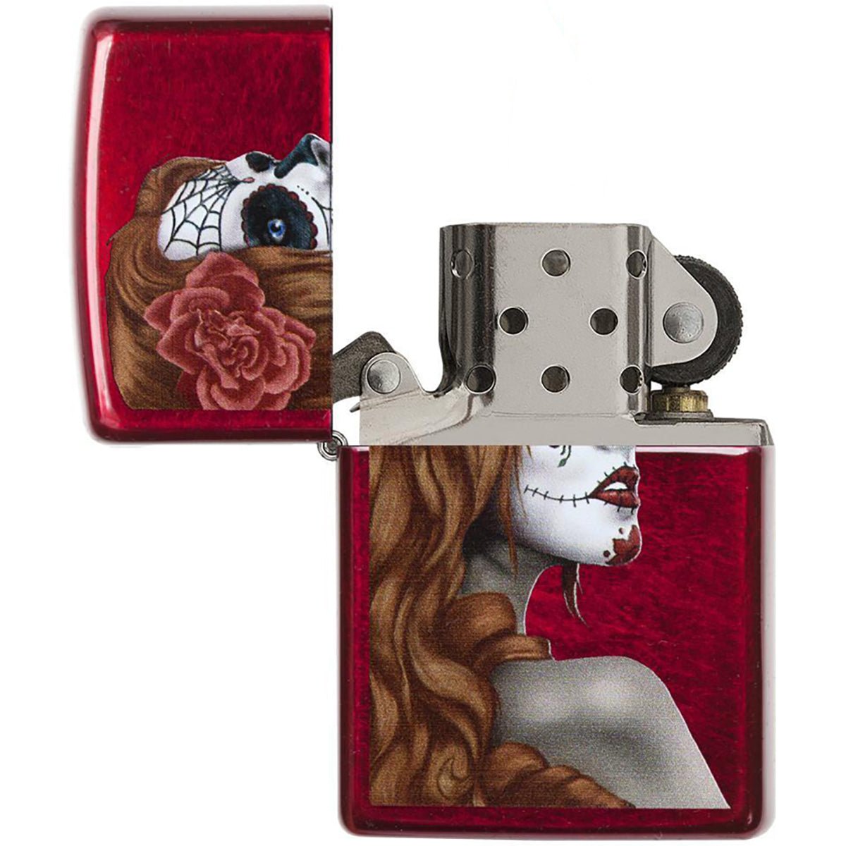 Zippo Day of The Dead Candy Apple Red Pocket Lighter - Forza Sports