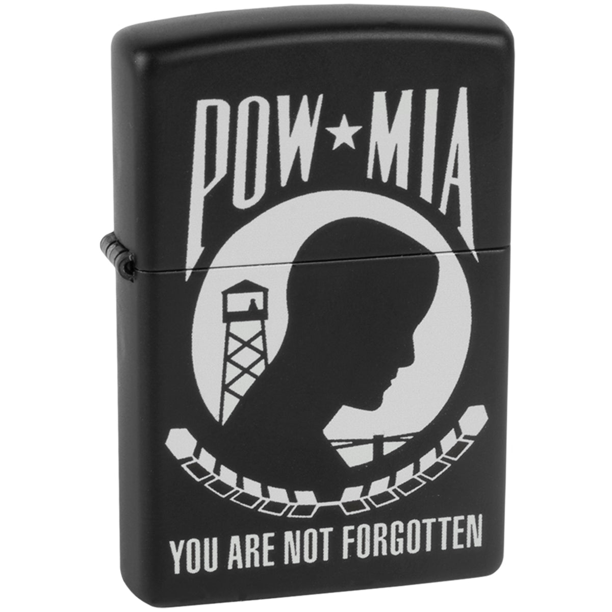 Zippo POW MIA Flag Black Matte Windproof Pocket Lighter Zippo