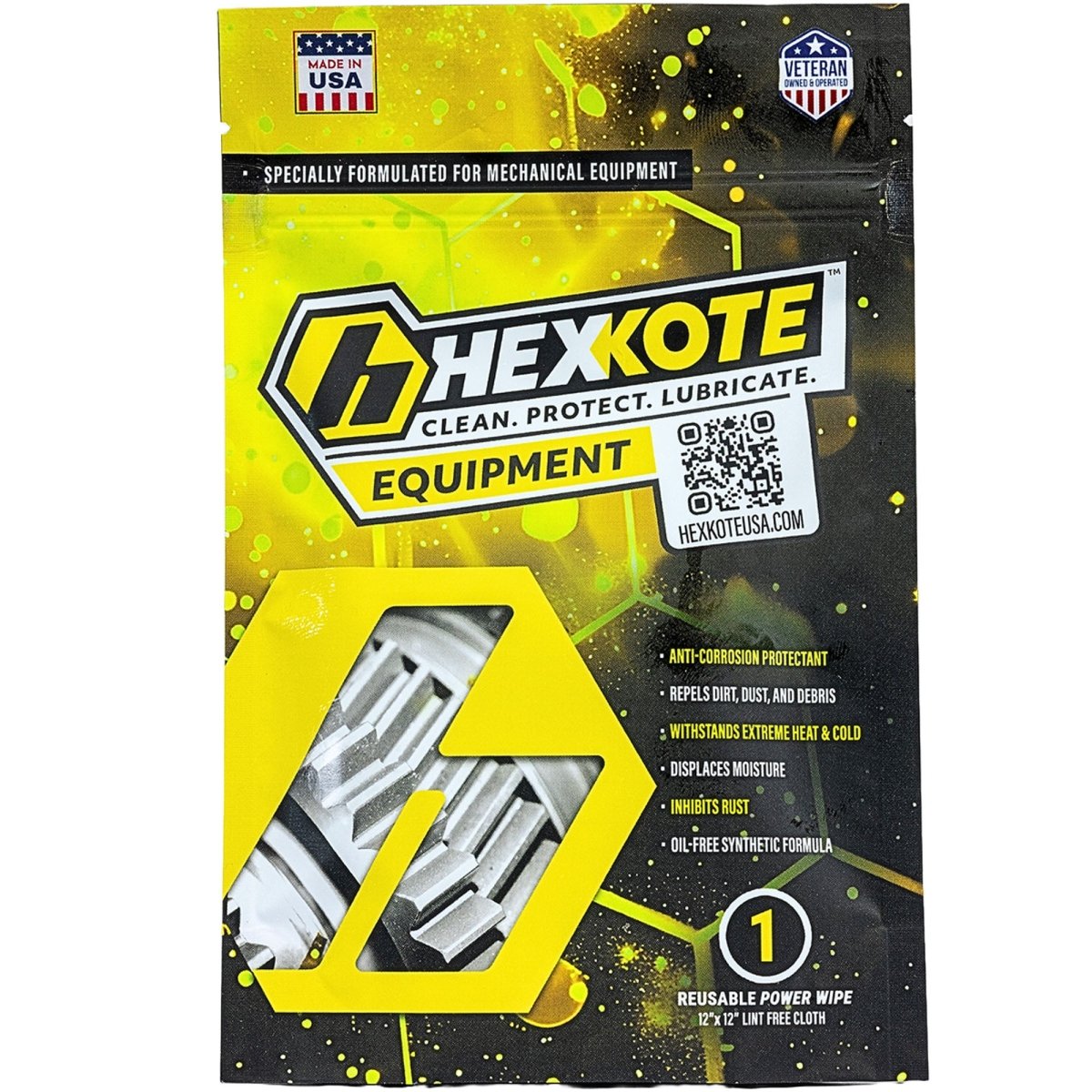 HEXKOTE Equipment Lock Hinge Garage Dry Lubricant Lint Free Cloth Wipe 12" x 12" - Forza Sports